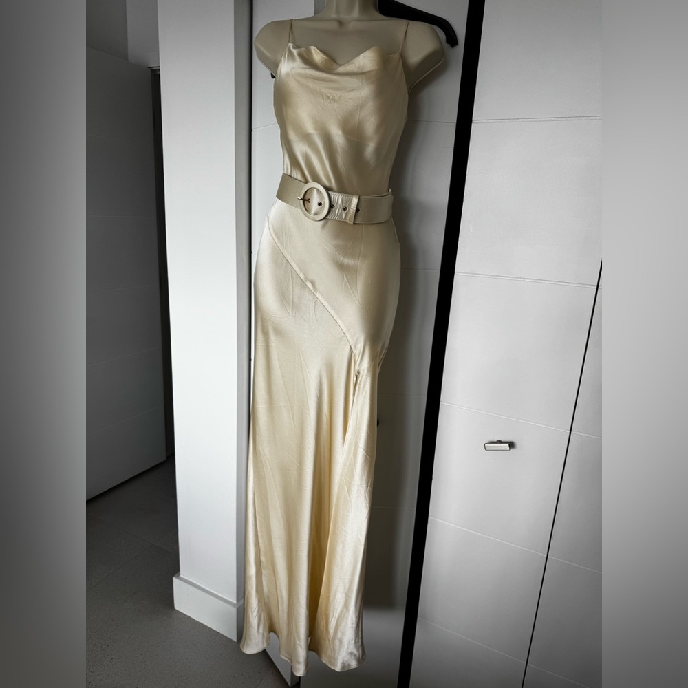 Nicholas Lucinda  Cream Satin Dress - Picture 8 of 8